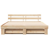 Bed Frame with Headboard Brown 180 x 200 cm Solid Pine Wood 3385673