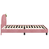 Children's Bed Frame with Headboard Pink 90 x 200 cm Velvet 42011068
