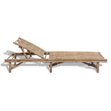 Sun Lounger Natural Bamboo Solid Bamboo 200 x 65 x 41499