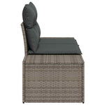 Garden Sofa with Cushion Grey 123 x 62 x 69cm Poly Rattan 42006794