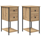 Bedside Cabinet with Drawer 2 pcs Artisan oak 32 x 42 x 70 cm 871288