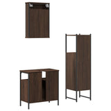 ZNTS 3 Piece Bathroom Furniture Set Brown Oak Engineered Wood 3214819