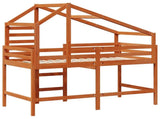 Loft Bed Frame Wax Brown 90 x 190 cm Solid Pine Wood 3422701