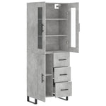 Highboard Concrete Grey 69.5x34x180 cm Engineered Wood 3198685