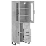 Highboard Concrete Grey 69.5x34x180 cm Engineered Wood 3198685