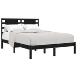 Bed Frame without Mattress Black 140x190 cm Solid Wood Pine 3104202