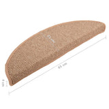 Stair Mats 15 pcs 65x21x4 cm Light Brown Half Round Large 149859