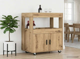 Bar Cart Artisan Oak 60 x 39.5 x 89 cm Engineered Wood 8015685