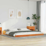 Bed Frame Wax Brown 200 x 200 cm Solid Pine Wood 873303