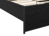 Bed Frame Black Oak 80 x 200 cm Engineered Wood 8009099