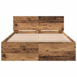 Bed Frame Old Wood 193 x 125 x 70 cm Engineered Wood 3376060