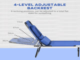 Outdoor Foldable Sun Lounger Set of 2, 4 Level Adjustable Backrest Reclining Sun Lounger Chair with T3398P320081