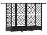 Raised Bed with Trellis and Roof Black 164 x 40 x 123 cm PP 42032546