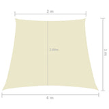 135241 Sunshade Sail Oxford Fabric Trapezium 2/4x3 m Cream