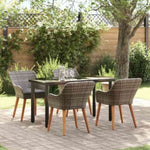 Garden Dining Set with Cushion 5 pcs Grey Poly Rattan 3261686