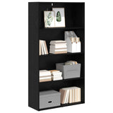 Freestanding Bookshelf Black Oak 80 x 30 x 152 cm 8003718