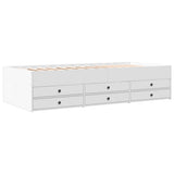 Daybed with Drawers without Mattress White 90x190 cm Single 3280881