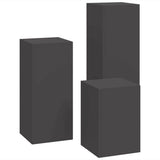 Plant Stand 3 pcs Black Steel 865827