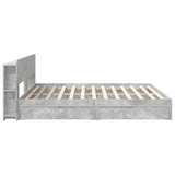 Bed Frame with Storage with Drawer Concrete Grey 200 x 200 cm 3433606
