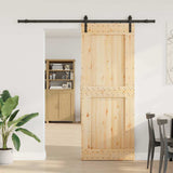 Sliding Door with Hardware Set 90x210 cm Solid Wood Pine 3332709