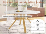 Modern and sleek round marble dining table , X-shaped coffee table with metal support, N639P264482G