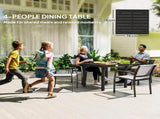 78 cm Garden Dining Table for 4 People, Square Outdoor Coffee End Side Table with Aluminium Legs, T3398P554345