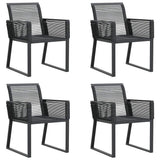 Garden Chairs 4 pcs Black Poly Rattan 4008114