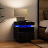 Bedside Cabinet with Drawer 2 pcs Black Oak 40 x 39 x 48.5 cm 862187