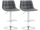 Adjustable Bar Stools Set of 2, Swivel PU Leather Upholstered Barstools with Tufted Seat and Back, T3398P341390