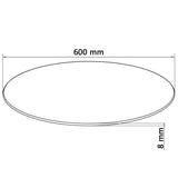 Table Top Tempered Glass Round 600 mm 244615