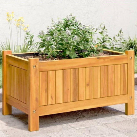 ZNTS Garden Planter with Liner 54x31x30 cm Solid Wood Acacia 366429