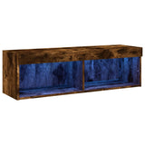 TV Cabinet with LED Lights Smoked Oak 100x30x30 cm 837163