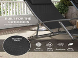 Set of Two Adjustable Back Sun Loungers - Black T3398P328478