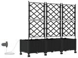 Garden Planter with Irrigation&Wheels 3 pcs Black PP 3423092