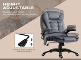 Massage Recliner Chair Heated Office Chair with Six Massage Points Velvet-Feel Fabric 360&deg Swivel T3398P328199