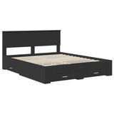 Bed Frame with Headboard Black 160 x 200 cm Engineered Wood 3410871