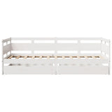 Daybed with Drawers without Mattress White 90x200 cm Solid Wood 3302115