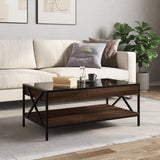 ZNTS Coffee Table with Infinity LED Brown Oak 90x50x38 cm 847711