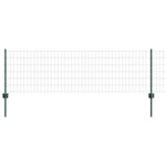 Fence with Posts Green 0.6 x 25 m Steel 3336015