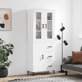 Highboard White 69.5x34x180 cm Engineered Wood 3198465