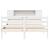 Bookcase Bed without Mattress White 140x200 cm Solid Wood Pine 3322204