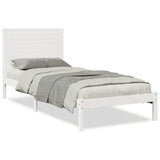 Extra Long Bed Frame without Mattress White 90x210 cm Solid Wood 3309296