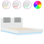 ZNTS Bed Frame with LED without Mattress White 120x200 cm 3210017