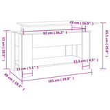 ZNTS Coffee Table White 101x49x52 cm Engineered Wood 809701