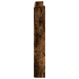 Storage Headboard with LED Smoked Oak Engineered Wood 3418665