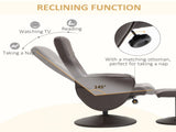Executive Recliner Chair High Back and Footstool Armchair Lounge Seat Brown T3398P328122