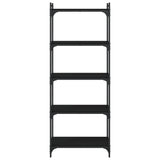 Bookcase 5-Tier Black 60x30x154 cm Engineered Wood 837657