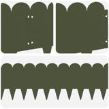 Lawn Edging 10 pcs 103 x 25 cm Steel Olive Green 8008702
