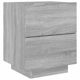 Bedside Cabinets with LED Lights 2 pcs Grey Sonoma Engineered Wood 836746