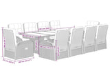 Garden Dining Set Black 3277650